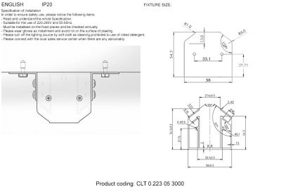 Профиль-адаптер для монтажа в натяжной потолок для магнитного шинопровода Crystal Lux CLT 0.223 05 3000 AL